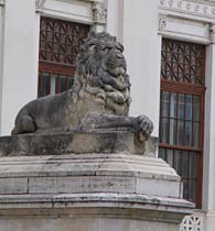 A Móra Ferenc Múzeum előtti oroszlánszobrok restaurálása