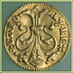 Károly Róbert aranypénzének hátlapja
