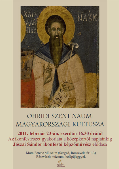 Ohridi Szent Naum magyarországi kultusza - Jószai Sándor ikonfestő képzőművész előadása 